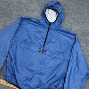 Vintage Polo Sport Ralph Lauren Jacket Men XL Blue Anorak Windbreaker RLX‎ 90s